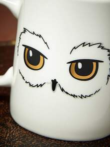 HARRY POTTER X SHEIN 1pc 10.14oz/300ml Cartoon Pattern Printed Ceramic Mug, Suitable For Holding Water, Milk, Juice, Coffee, Tea, Owl, Hedwig, Magic - White - View 5