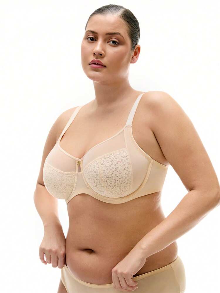 Plus Full Coverage Unlined Lace Minimizer Bra