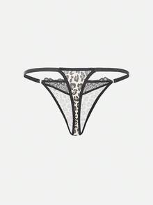 Bella Beso Bộ áo ngực có đệm mút, phối ren họa tiết da báo, kiểu dáng racerback, được chế tác tinh xảo. - Nhiều màu - Xem 9
