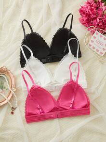 3pcs/Set Wireless Bra Combo, Multi-Color - Multicolor - View 2
