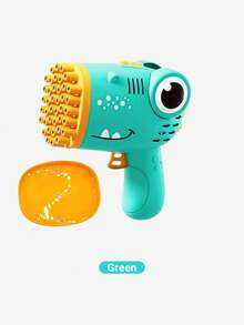 Teckwe One Fully Automatic Bubble Machine - Dinosaur Design, Handheld 40-Hole Automatic Bubble Gun, Made Of Plastic, Party Toy, Outdoor Entertainment, Wedding, Birthday, Holiday Gift. A Gift Toy For Boys And Girls - Multicolor - View 6