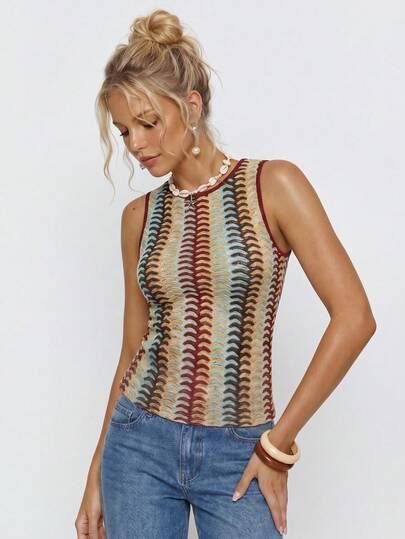 Avantive Women's Casual Striped Tank Top, Summer