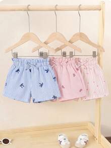 Bộ 3 quần short bé gái mùa hè, màu trơn, cạp chun. - Nhiều màu - Xem 9