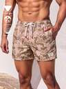 Manfinity KASUA Men's Summer Holiday All-Over Letter Patch Drawstring Waist Beach Shorts