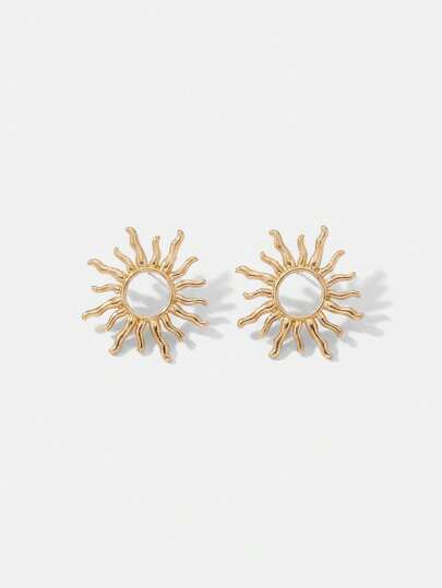 Lumivelle 1 Pair Fashion Elegant Personalized Sunflower Stud Earrings