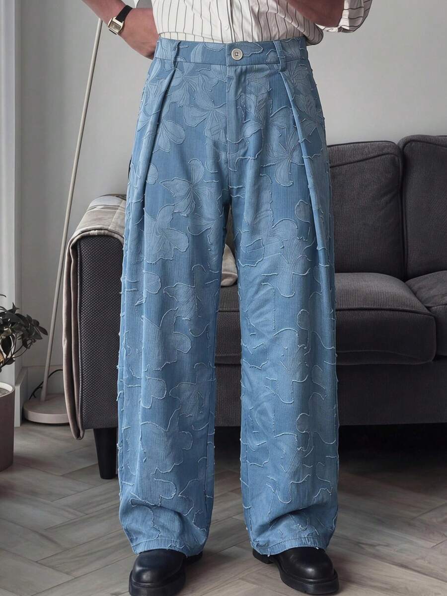 GENTILAND Quần dài nam dáng suông, cạp chun, màu kaki trơn, thích hợp cho mùa hè, mùa thu, đi nghỉ mát, mặc hàng ngày, dự tiệc, mặc đôi, quà tặng cho nam giới. - Màu xanh nhạt - Xem 1