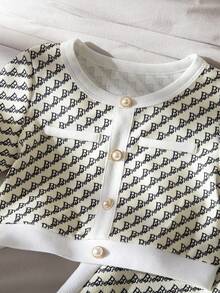 SHEIN Young Girl Letter Print T-Shirt And Pants Set - Multicolor - View 9