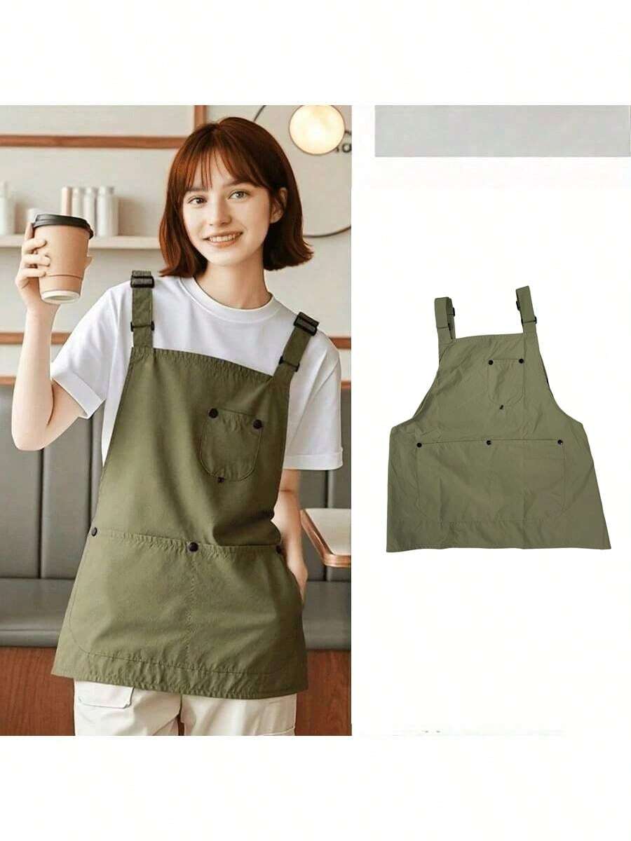 1PC Stain-Resistant Kitchen Apron - Made Of Taslon Waterproof And Easy-To-Clean Fabric, Suitable For Cooking, Baking And Grilling, Ideal For Home Kitchen And Restaurant Use - multicolor - View 1