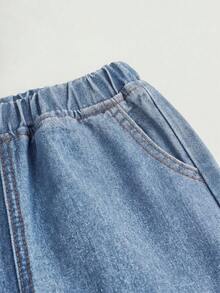 Firerie Kids Firerie Kids 女童牛仔两件套服装 - 淺色水洗藍 - 查看 4
