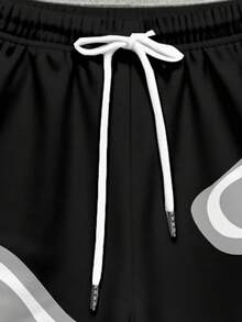 Manfinity EMRG Bộ đồ nam gồm áo crop top tay ngắn cài cúc phía trước phối màu tương phản và quần short cạp chun, kiểu dáng thường ngày. - Nhiều màu - Xem 4