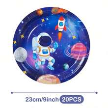 Juego desechable de platos, servilletas y vasos con diseño de cielo estrellado y astronauta, sirve para 20 invitados. Este conjunto de suministros desechables para fiestas (que incluye platos, servilletas y vasos) es perfecto para fiestas de cumpleaños, bodas y picnics familiares. - Ver 11