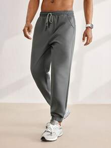 Driftmere Men's Casual Solid Color Drawstring Slant Pocket Jogger Pants, Fall Father's Day – A Fathers Day Gift Guide - Dark Grey - View 6