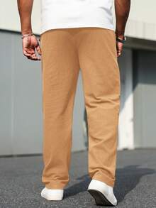 Manfinity Homme Quần dài nam cỡ lớn, màu trơn, kiểu dáng thường ngày, đa năng. - Màu vàng - Xem 2