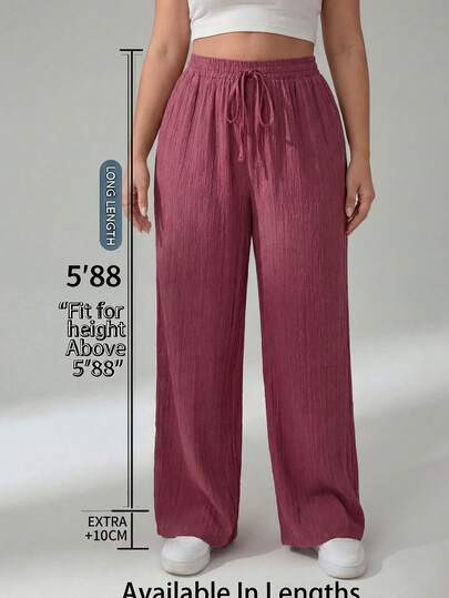 SHEIN Tall CURVE CURVE New Plus Size Women's Tall GirlsWomen Casual Solid Color Elastic Waist Pants, Versatile For Daily Wear ,High-Waisted Makes You Look Slimmer And Your Legs Longer, Tall Women Pants,Suitable For Tall Women.High-Waisted Makes You Look Slimmer And Your Legs Longer, Suitable For Tall Women.Old Money Style,Suitable For All Seasons And Occasion,Suitable For Tall Girls& Women, Summer Wide-Leg Pants Pants Summer Summer Wide-Leg Pants Pants Summer Outfits Summer Holiday Outfits Long Summer Pants For Women Spring Outfit ,Wide-Leg Pants,Office Pants,Elegant Pants,Casual Pants, High-Waisted Slimming Wide-Leg Pants For Summer,Elegant Women's Ceremony Pants ,Elegant Pants For Party,Elegant Pants For Ladies,Elegant Long Pants, Vacation Outfits Women,Holiday Outfits For Women,Summer Holiday Outfits,Summer Vacation Outfits,Casual Pants For Women ,Sexy Pants For Women,Carnival Carnival Costume Carnival Women Look 2026 2026 Carnival Women Carnival Clothes Carnival Costume Women
