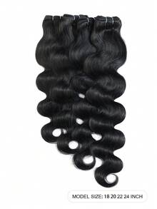 Tóc giả bện kiểu sóng thân (Body Wave) dài 18, 20, 22, 24 inch, 100% tóc thật nguyên chất chưa qua xử lý từ Brazil, 4 bó tóc nối nhanh cho nữ, màu đen tự nhiên. - Natural Black - Xem 2