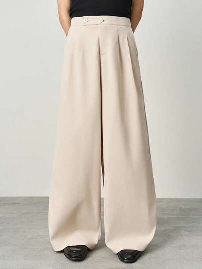 STYNVO Men's Casual Solid Color Wide Leg Pants