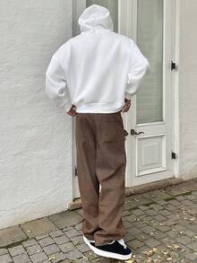 Ngobest Haus Ngobest Haus 男士休闲短款街头风拉链连帽衫，秋季款，长袖上衣 - 白色 - 查看 2
