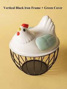 1pc Home Kitchen Egg Basket Plastic Lid Storage Basket Vegetable Iron Storage Basket Storage Basket Water Fruit Basket Vegetable Basket Metal Basket - Multicolor - View 21