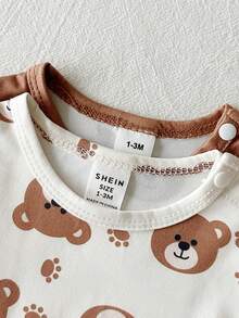 SHEIN Playful Pals Bộ 4 món áo thun cổ tròn in hình khủng long dễ thương cho bé trai sơ sinh, kiểu dáng thường ngày, thoải mái, dễ mặc, tay ngắn, thích hợp cho mùa xuân và hè, mặc hàng ngày và đi chơi. - Nhiều màu - Xem 6