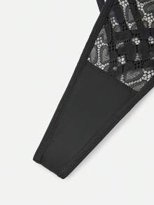 Bella Beso Ring Linked Cut Out Sexy G-String - Black - View 5