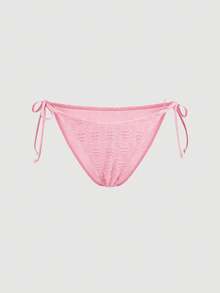 SHEIN MOD 女款純色泳裝套裝，適合度假與海灘 - 粉色 - 查看 10