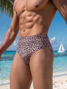 Manfinity Swimmode Quần bơi tam giác nam họa tiết da báo, kiểu dáng thường ngày, thích hợp cho tiệc bãi biển, mùa xuân/hè 2026. - Nhiều màu - Xem 3