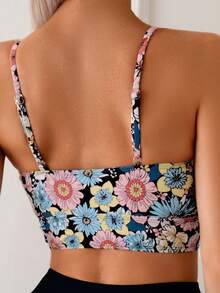 Swim Lushoire Áo Tankini mùa xuân cho nữ có dây đeo vai có thể điều chỉnh, quần lót màu trơn cạp cao, dáng ôm, mặc đi biển, tiệc hồ bơi, đi chơi, bảo thủ, đa năng - màu đen - Xem 4