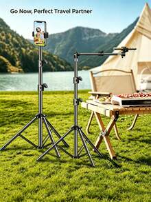 Teckwe 1pc Adjustable Desktop Photography Tripod Lightweight Foldable Portable Stable Non Slip Base Universal Solid Color Multifunctional Desktop Stand Height Adjustable Angle Rotation Compatible With Smartphone Camera Live Streaming Vlog Shooting Video Recording Content Creation Selfie Photography Outdoor Indoor Daily Use Multimedia Shooting Accessory - View 5