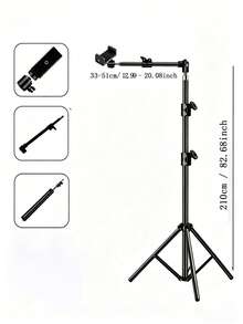 Teckwe 1pc Adjustable Desktop Photography Tripod Lightweight Foldable Portable Stable Non Slip Base Universal Solid Color Multifunctional Desktop Stand Height Adjustable Angle Rotation Compatible With Smartphone Camera Live Streaming Vlog Shooting Video Recording Content Creation Selfie Photography Outdoor Indoor Daily Use Multimedia Shooting Accessory - View 8