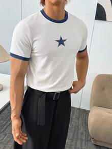 SWAVVY 男士 2026 世界盃 T-Shirt，休閒寬鬆版型短袖拼接圖案 T-Shirt，經典配色足球球衣，透氣不黏膩，訓練、比賽與球迷支持的首選，中性款，2026 足球球衣，球迷禮物，球迷服飾 - 白色 - 查看 2