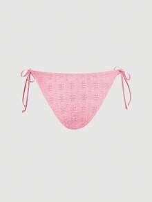 SHEIN MOD 女款純色泳裝套裝，適合度假與海灘 - 粉色 - 查看 11