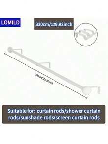 1 pièce Tringle à rideaux en acier inoxydable noir/blanc, tringle à rideaux de fenêtre, tringle à rideaux romains, convient pour la salle de bain, la chambre, le salon, décoration de la maison, décoration d'automne, accessoires de salle de bain, rentrée scolaire - multicolore - Voir 10