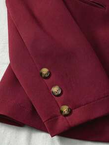 Franclia Traje de chaqueta y pantalón de unicolor para ir a la oficina - Rojo - Ver 5