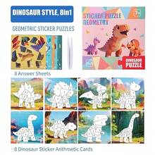 POKOJA LAND Kids 3D Geometric Sticker Puzzle Book, Number Matching Art Collage Activity Toy, Early Educational Fine Motor Skill Craft, Repositionable Paper Sticker Book For Toddlers 36M+ - Multicolor - View 18
