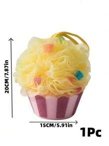 Zazumi 1Pc/4Pcs Bath Ball For Bathing, Scrubbing, Foaming, Home Bathroom Washing, Cute Cartoon Girl Style, Soft And Durable, Not Easy To Fall Apart, Popular Rainbow-Shaped Bubble Bath Sponge - Multicolor - View 11
