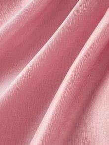 SHEIN MOD Women's Jacquard Pleated Midi Dress, Fashionable For Dates And Parties - Pink - View 4