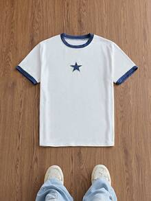 SWAVVY 男士 2026 世界盃 T-Shirt，休閒寬鬆版型短袖拼接圖案 T-Shirt，經典配色足球球衣，透氣不黏膩，訓練、比賽與球迷支持的首選，中性款，2026 足球球衣，球迷禮物，球迷服飾 - 白色 - 查看 6