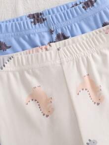 Baby Boys Dinosaur Print Snug Fit Knit Soft Short Sleeve Shorts Pajama Set - Multicolor - View 6