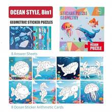 POKOJA LAND Kids 3D Geometric Sticker Puzzle Book, Number Matching Art Collage Activity Toy, Early Educational Fine Motor Skill Craft, Repositionable Paper Sticker Book For Toddlers 36M+ - Multicolor - View 15