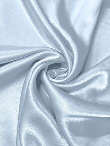 GlowEve CURVE Plus Size Women Satin Asymmetrical Shoulder Elegant Flared Dress Fall - Blue - View 3