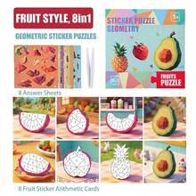 POKOJA LAND Kids 3D Geometric Sticker Puzzle Book, Number Matching Art Collage Activity Toy, Early Educational Fine Motor Skill Craft, Repositionable Paper Sticker Book For Toddlers 36M+ - Multicolor - View 13