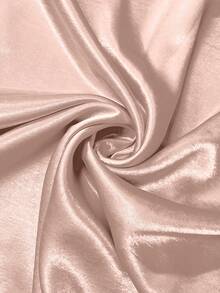 GlowEve CURVE Plus Size Elegant Solid Color Asymmetric Collar Dress, Summer Fall - Dusty Pink - View 4