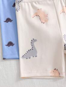 Baby Boys Dinosaur Print Snug Fit Knit Soft Short Sleeve Shorts Pajama Set - Multicolor - View 7