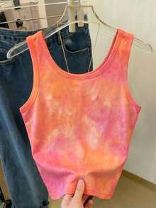 Resyla Colorful Cloud Digital Print Shiny Rhinestone Decor Minimalist Women's Tank Top, Gift For Friends - Multicolor - View 2