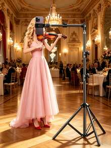 Teckwe 1pc Adjustable Desktop Photography Tripod Lightweight Foldable Portable Stable Non Slip Base Universal Solid Color Multifunctional Desktop Stand Height Adjustable Angle Rotation Compatible With Smartphone Camera Live Streaming Vlog Shooting Video Recording Content Creation Selfie Photography Outdoor Indoor Daily Use Multimedia Shooting Accessory - View 4