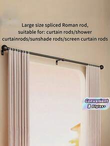 1 pièce Tringle à rideaux en acier inoxydable noir/blanc, tringle à rideaux de fenêtre, tringle à rideaux romains, convient pour la salle de bain, la chambre, le salon, décoration de la maison, décoration d'automne, accessoires de salle de bain, rentrée scolaire - multicolore - Voir 1