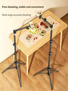 Teckwe 1pc Adjustable Desktop Photography Tripod Lightweight Foldable Portable Stable Non Slip Base Universal Solid Color Multifunctional Desktop Stand Height Adjustable Angle Rotation Compatible With Smartphone Camera Live Streaming Vlog Shooting Video Recording Content Creation Selfie Photography Outdoor Indoor Daily Use Multimedia Shooting Accessory - View 6