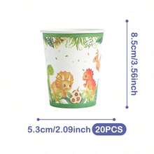Bộ đĩa, khăn ăn và cốc dùng một lần hình khủng long gầm rú, phục vụ 20 khách. Bộ đồ dùng tiệc dùng một lần này (bao gồm đĩa, khăn ăn và cốc) rất phù hợp cho các bữa tiệc sinh nhật, đám cưới và dã ngoại gia đình. - Xem 9
