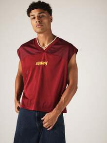 SUMWON Camiseta de malla ajustada con estampado del número 7 en la espalda y detalles del logo, conjunto de jersey deportivo elegante para el día del partido de la Copa Mundial 2026, jersey de estilo callejero Blokecore - Rojo - Ver 4