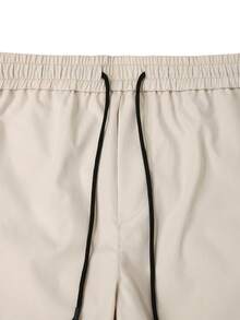 Manfinity LEGND Men's Elastic Waist Drawstring Casual Street Cargo Pants - Khaki - View 6
